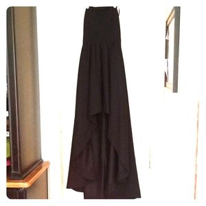 Black strapless formal dress